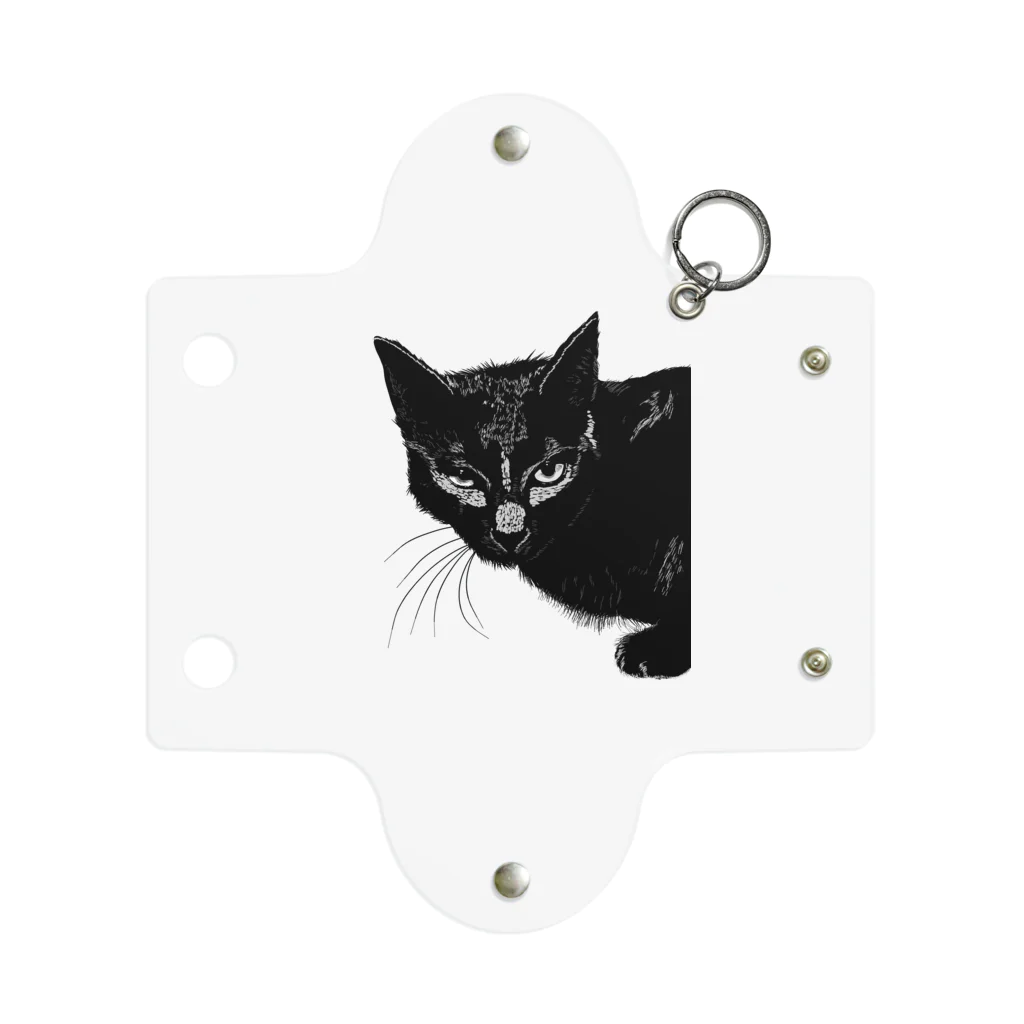 小鳥と映画館のカッコよく覗きに来た黒猫 Mini Clear Multipurpose Case