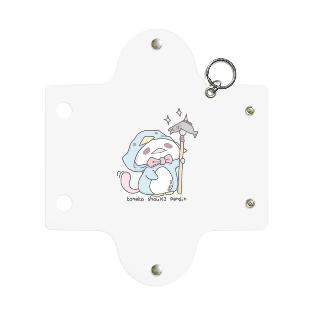 itsuto-こねこしょうしょうめんへらのロゴ「とってきぃたあああ/ぺんぎんver」 Mini Clear Multipurpose Case