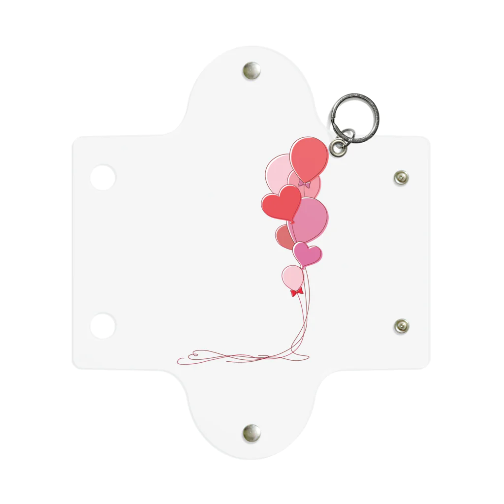 hanaの推し活ショップのred ＆ pink balloons Mini Clear Multipurpose Case