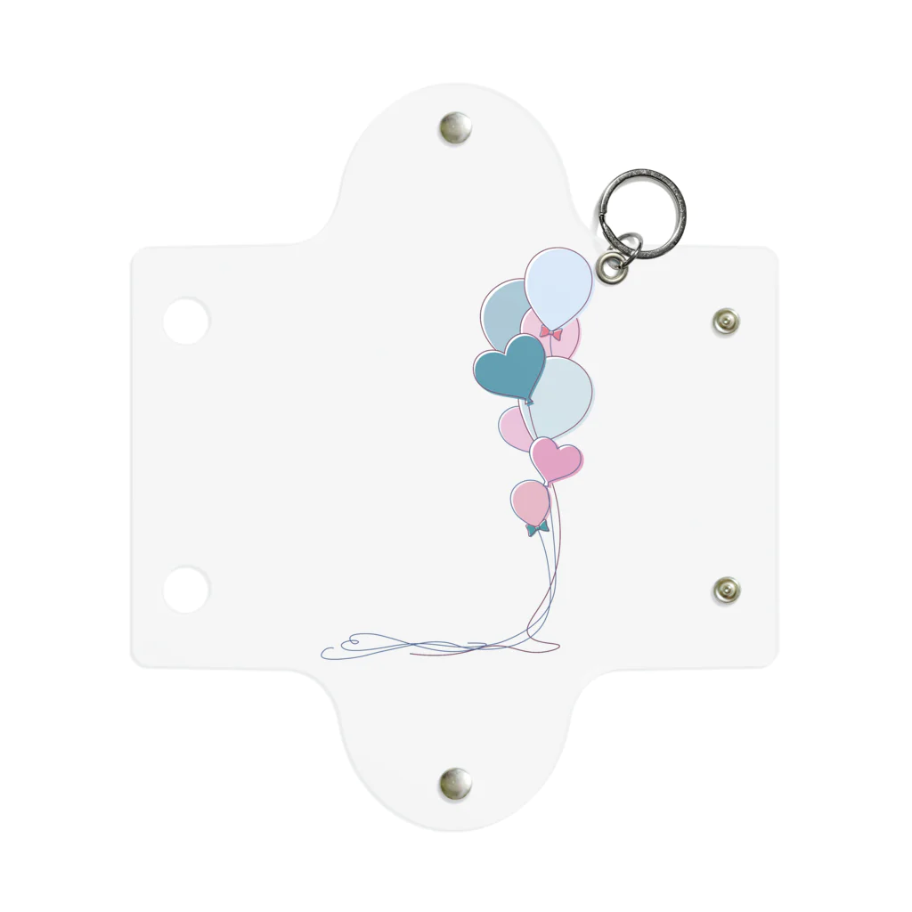 hanaの推し活ショップのblue ＆ pink balloons Mini Clear Multipurpose Case