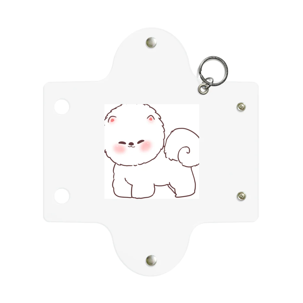 キイロチャンのふわふわの白い犬 Mini Clear Multipurpose Case