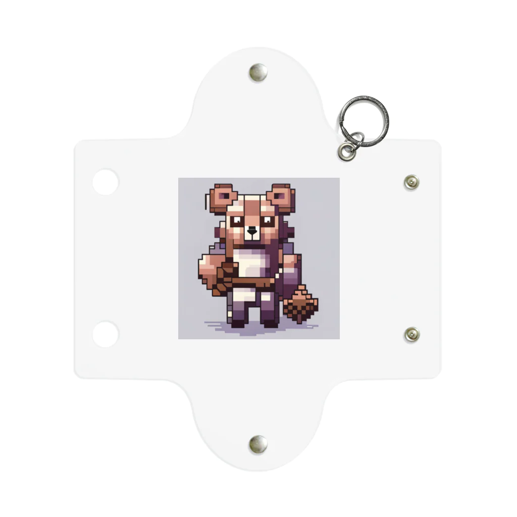 ゆうぴっく・NFTキャラクターグッズのドット絵ー動物戦士メカニック小熊 Mini Clear Multipurpose Case