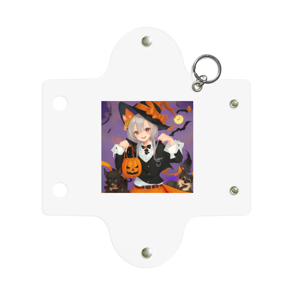 チワワ愛好家ショップのワワ大好き魔女のハロウィン・キャンディ・キス Mini Clear Multipurpose Case