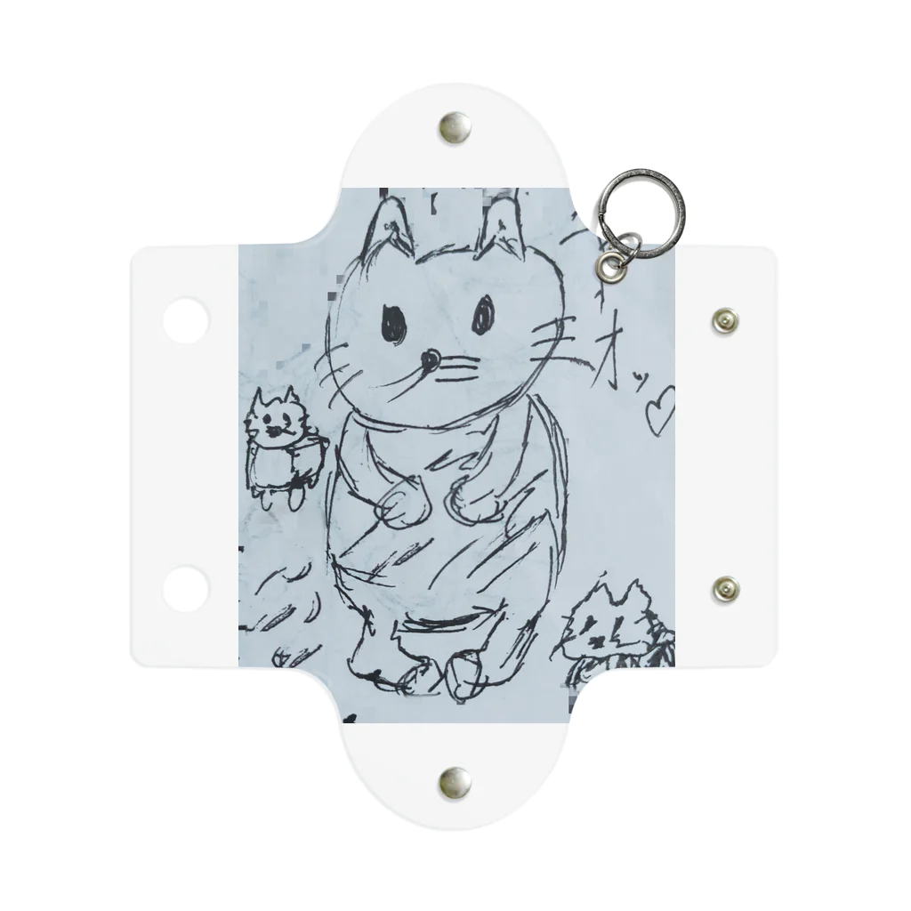 宇宙黒猫キョロちゃんの謎の画伯が描いた宇宙黒猫キョロちゃん Mini Clear Multipurpose Case