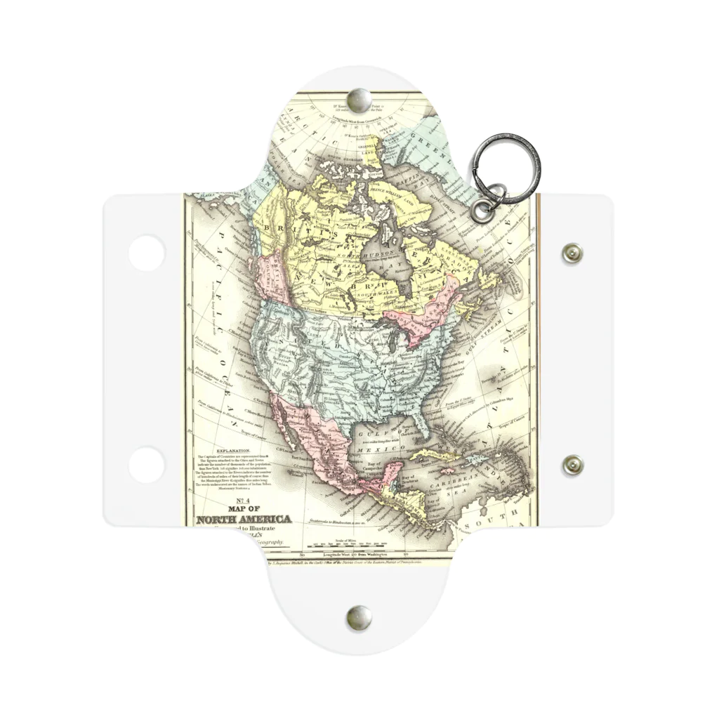 Fred HorstmanのOld Map Of North America.  北 アメリカ の 古 地図。 ミニクリアマルチケース