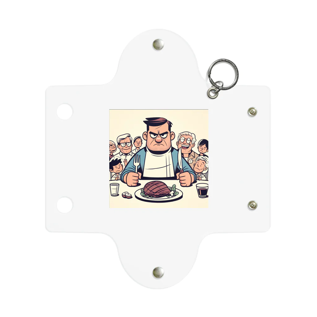 saijo79のステーキを食べるイカツイおじさん Mini Clear Multipurpose Case