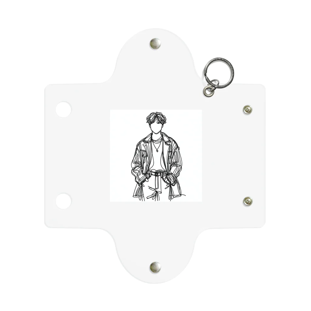 Schiele_sarieriの線画の人 Mini Clear Multipurpose Case