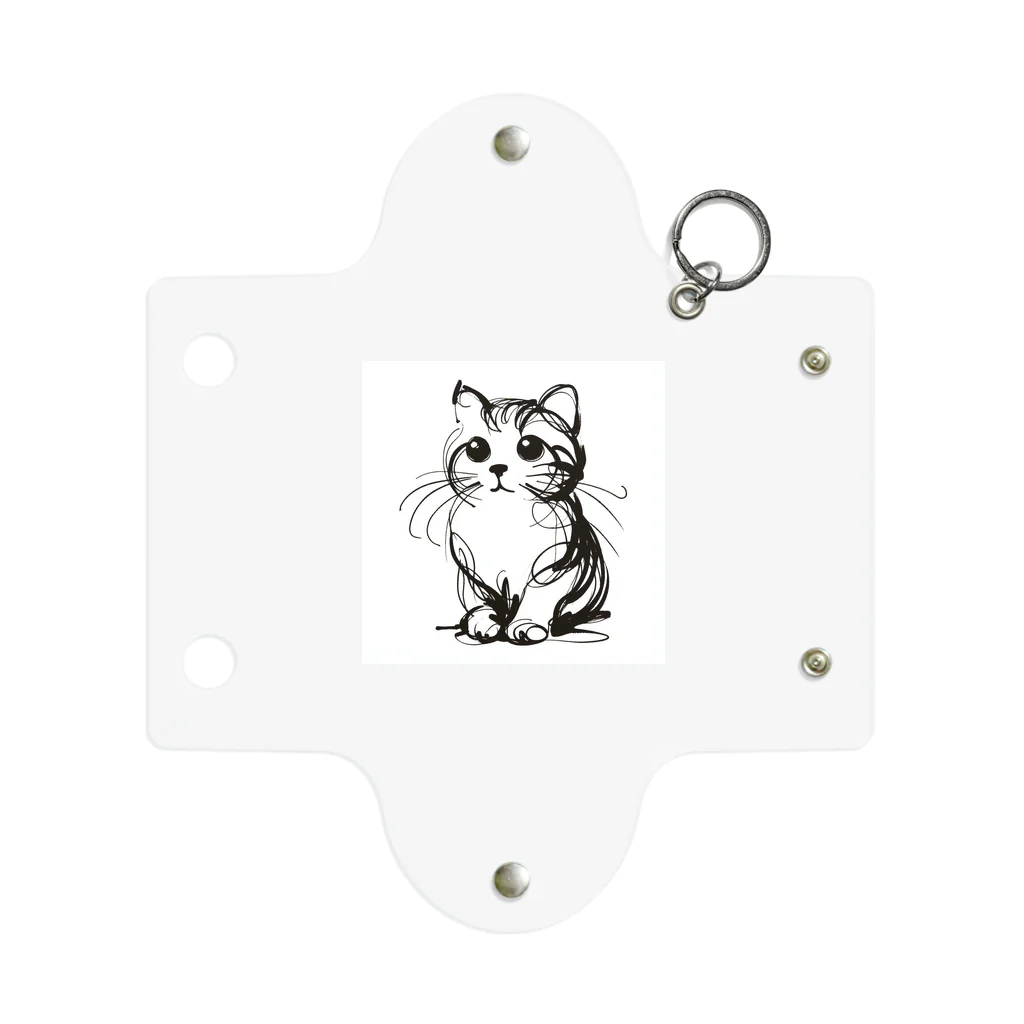 catsの一筆書きで描かれたかわいい猫のイラスト Mini Clear Multipurpose Case