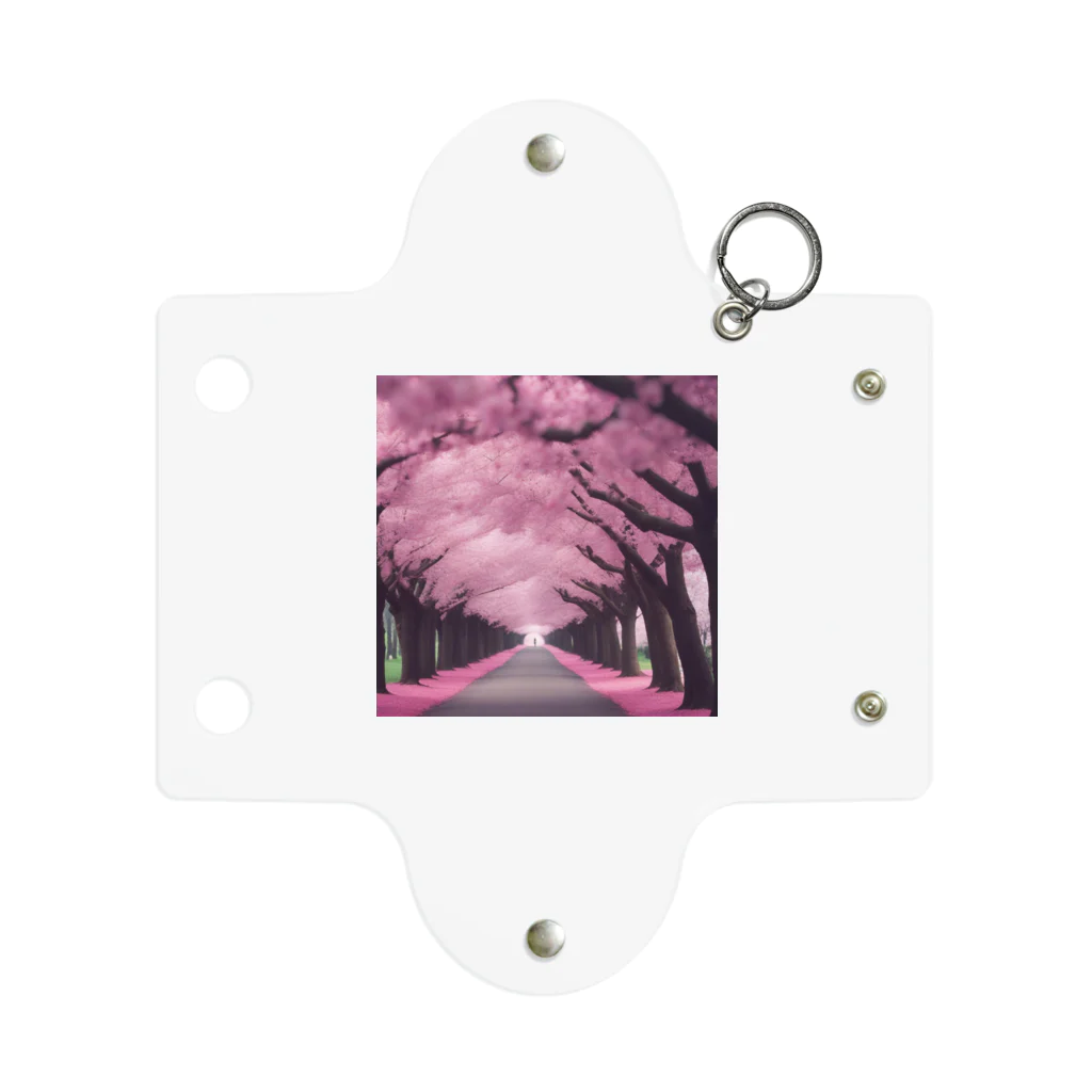 りばーあにまるの満開の桜道 Mini Clear Multipurpose Case