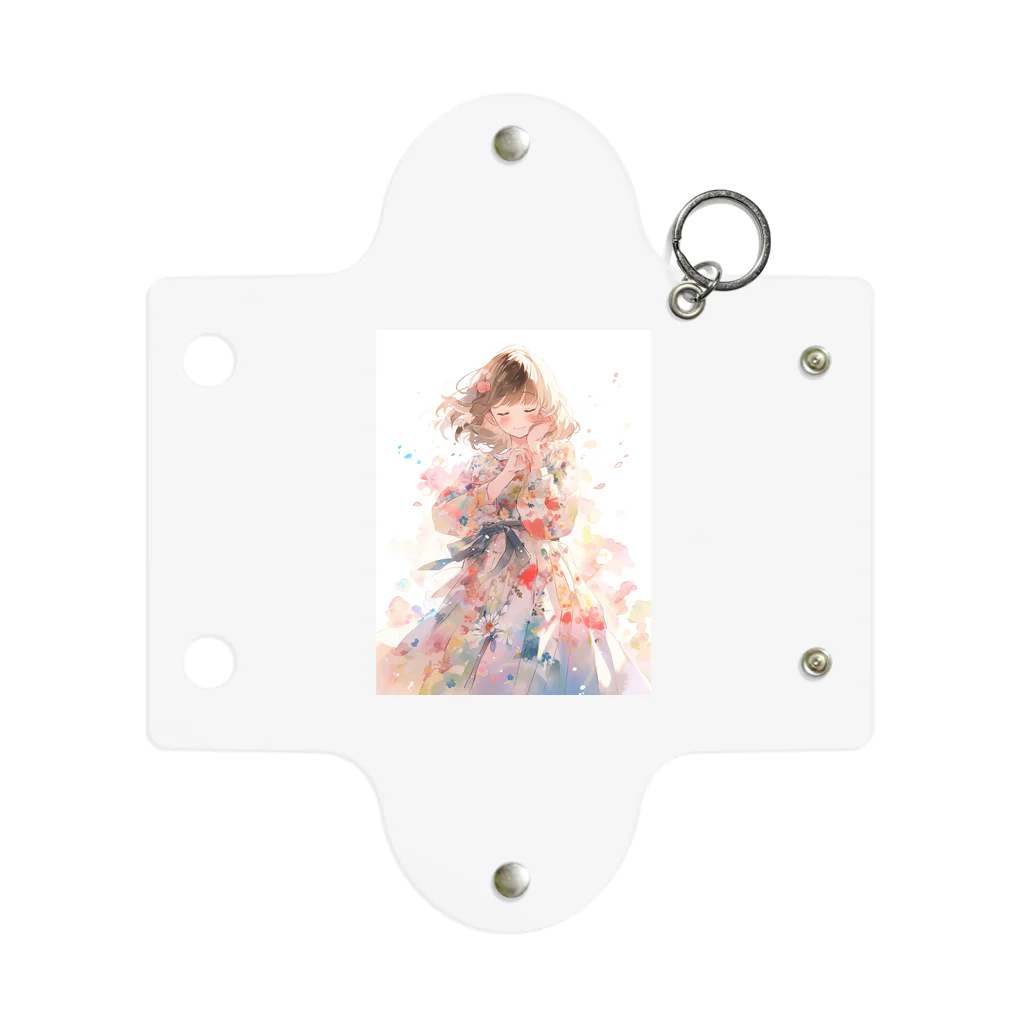 AQUAMETAVERSEの花柄模様の服を着た女性　なでしこ1478 Mini Clear Multipurpose Case