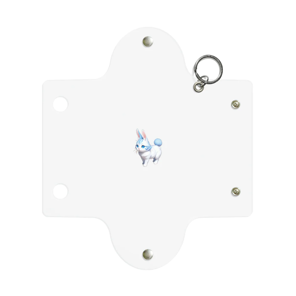 ko_858585のウサギ猫：ブルー Mini Clear Multipurpose Case