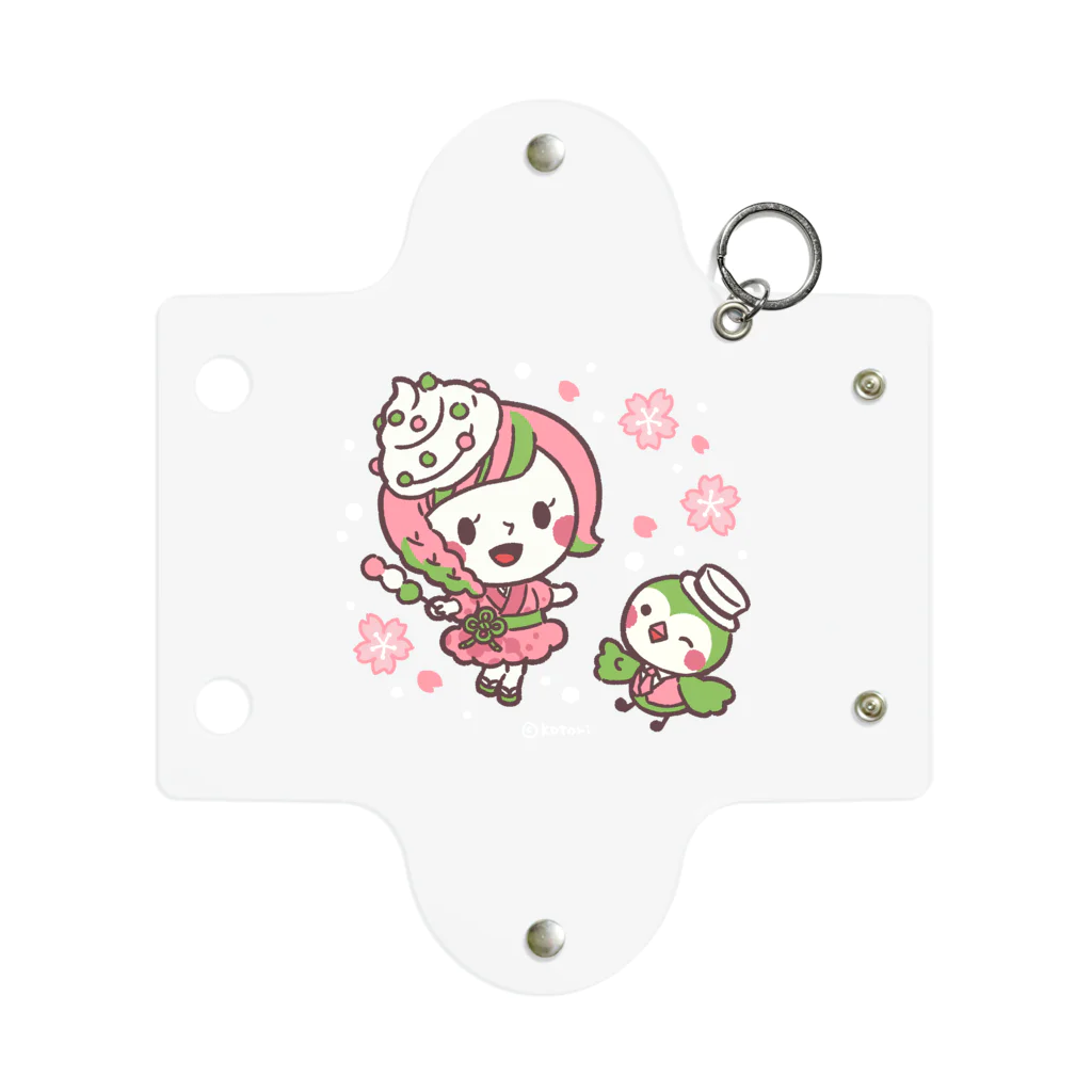 イラストレーターことりのサクラちゃんとウグイスくん Mini Clear Multipurpose Case