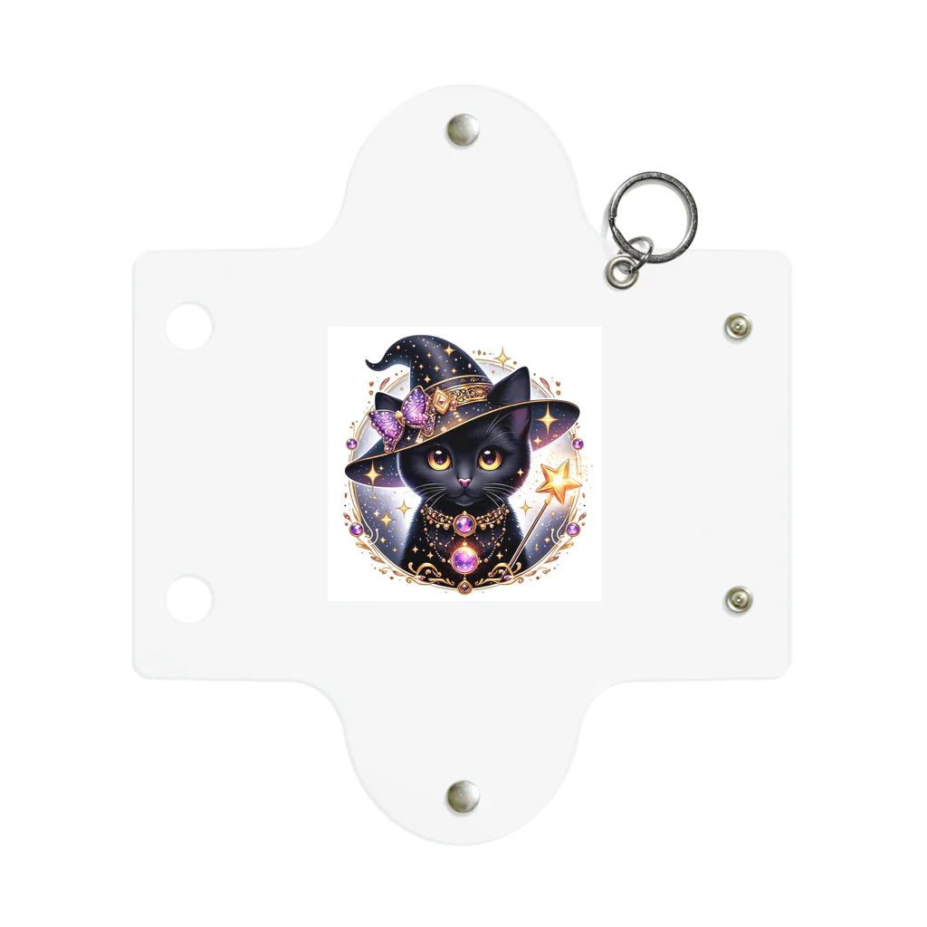 黒猫ギャラリー🐈‍⬛の黒猫の魔法使い Mini Clear Multipurpose Case