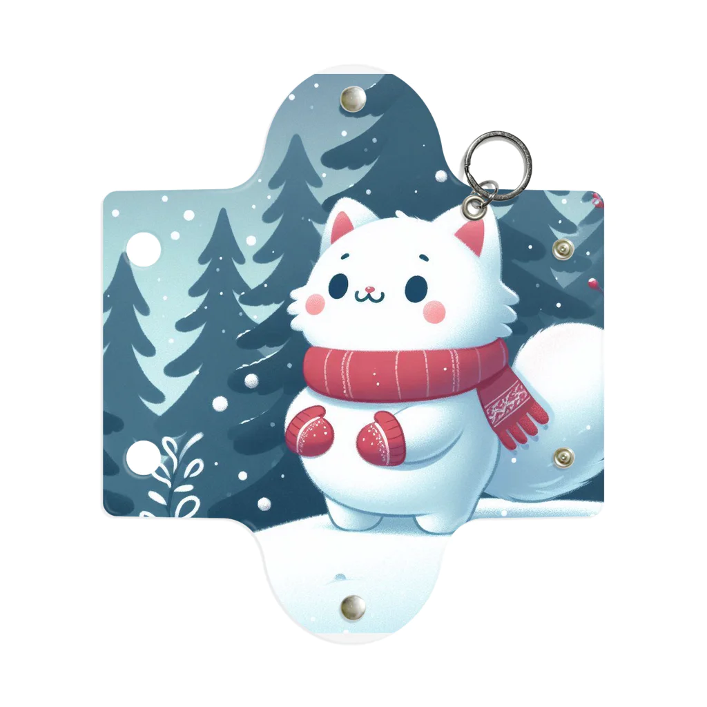 どさんこびより日和の雪ねこ Mini Clear Multipurpose Case