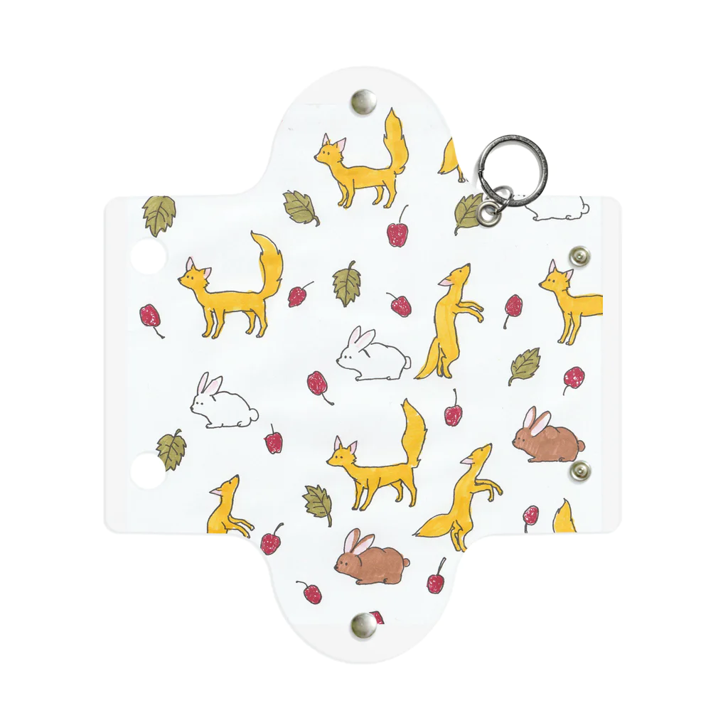 maru-marumochiの森の動物柄 Mini Clear Multipurpose Case