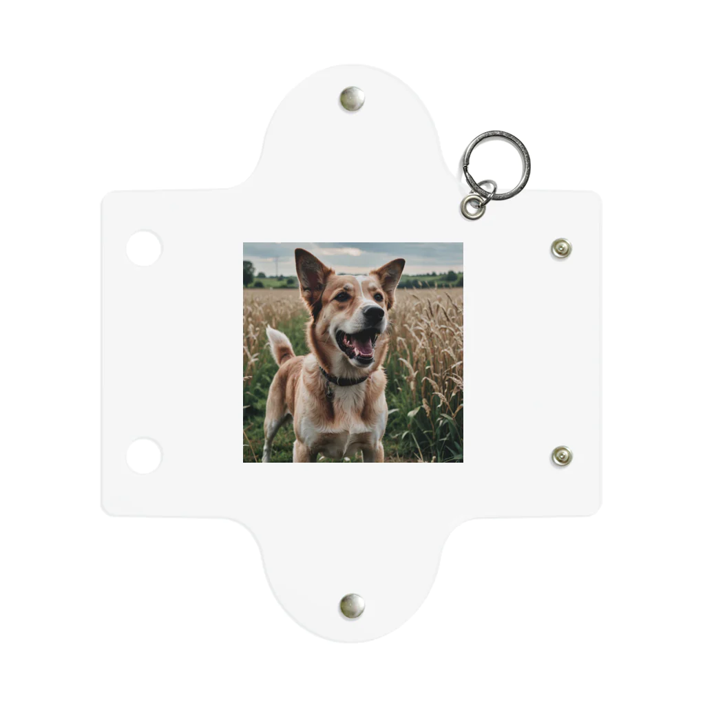 kokin0の畑で微笑む犬 dog smailing in the ground Mini Clear Multipurpose Case