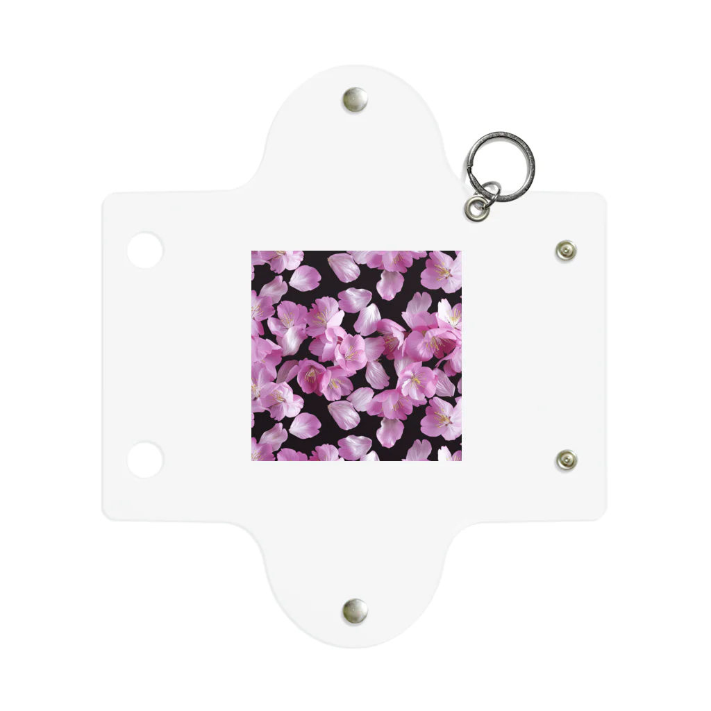 オンラインショップイエローリーフのピンクの花　鮮やか ミニクリアマルチケース