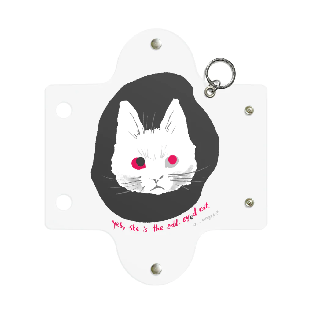 mya-mya=MIYA JUNKO's shop 02のodd-eyed cat Mini Clear Multipurpose Case