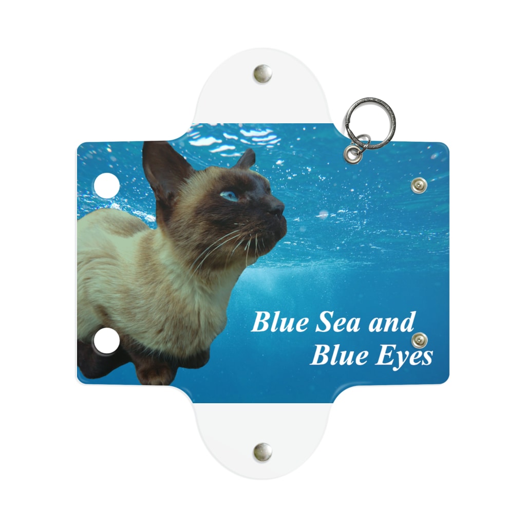 ちばっちょ【ち畳工房&猫ねこパラダイス】の青い海と青い瞳のシャム猫 Mini Clear Multipurpose Case