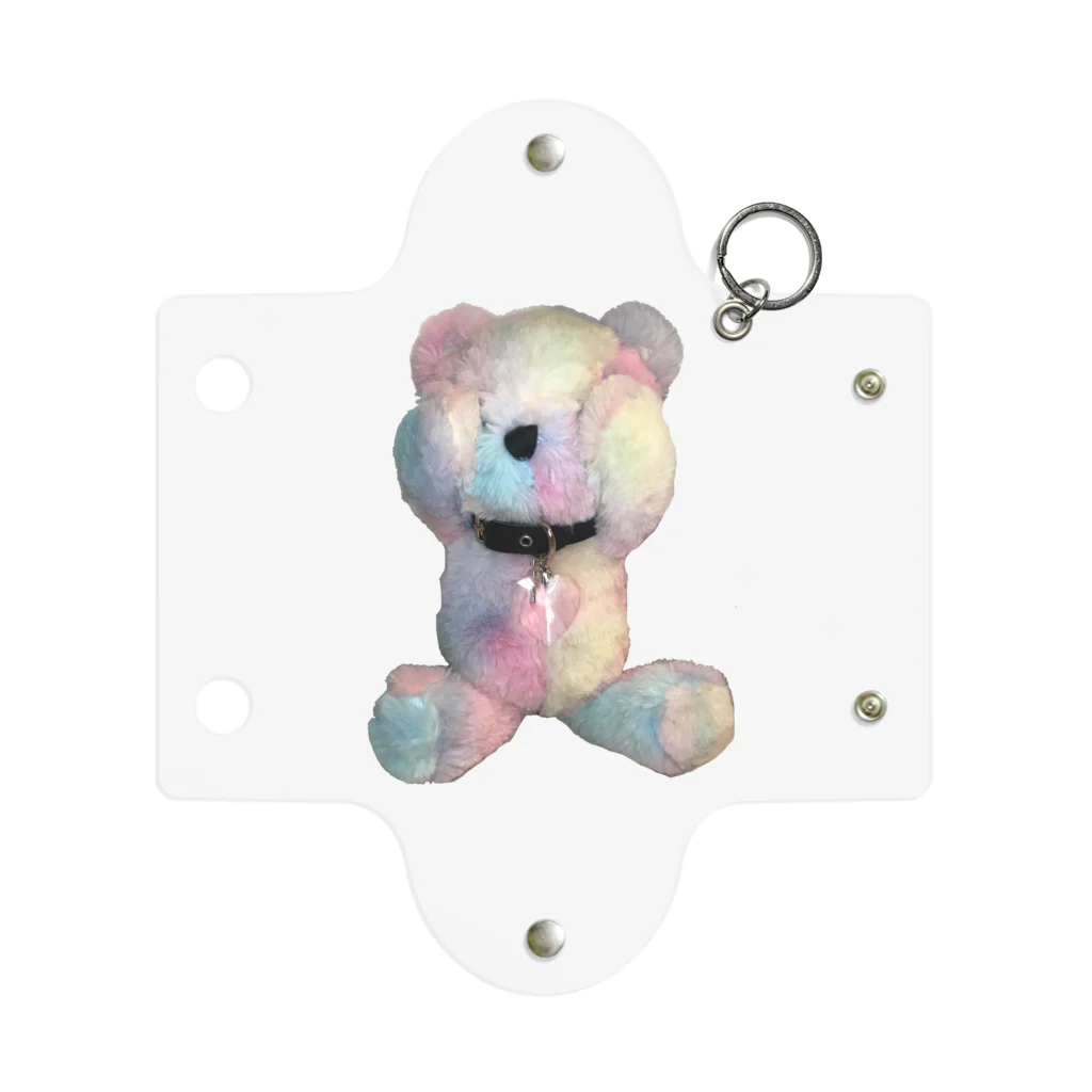 💜Salon de Lucia💜のPeek-a-boo Teddy rainbow Mini Clear Multipurpose Case