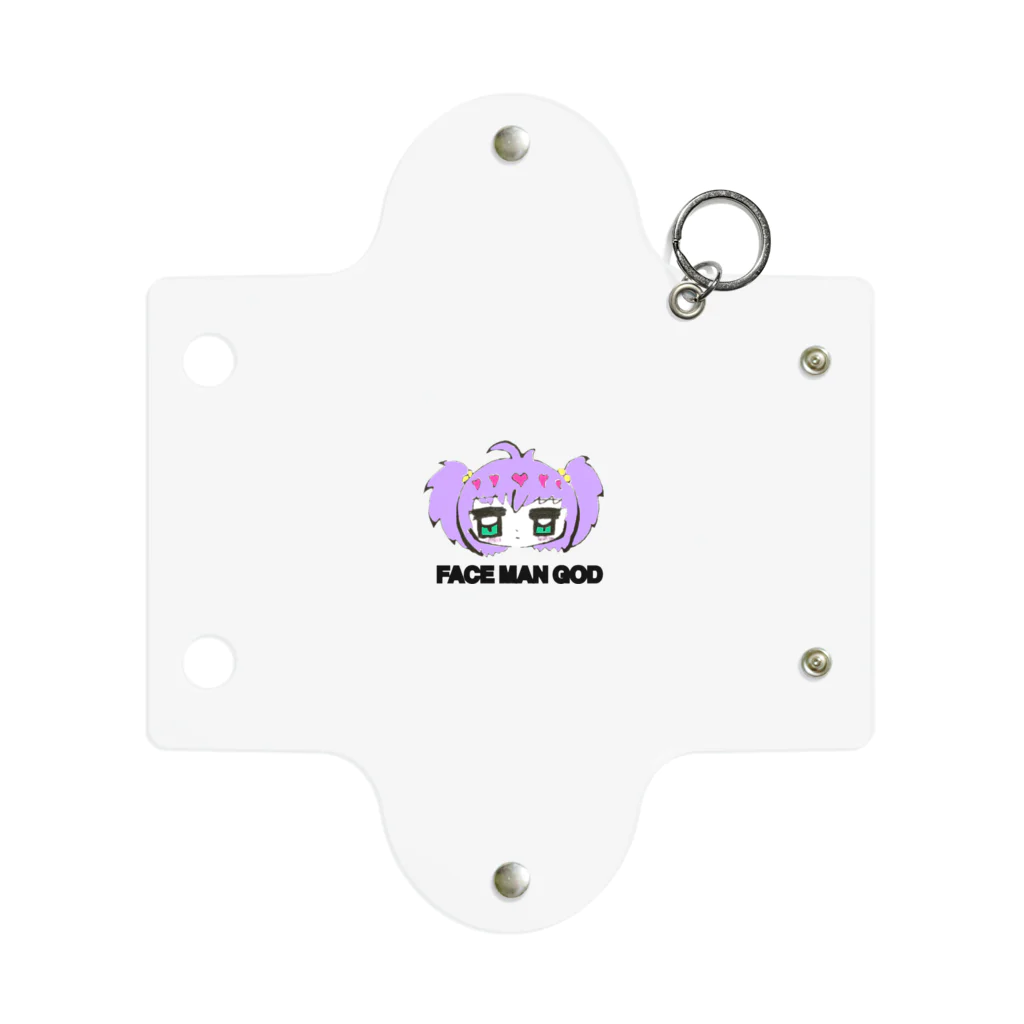 すいすい動物のFACE MAN GODちゃん(Purple) Mini Clear Multipurpose Case