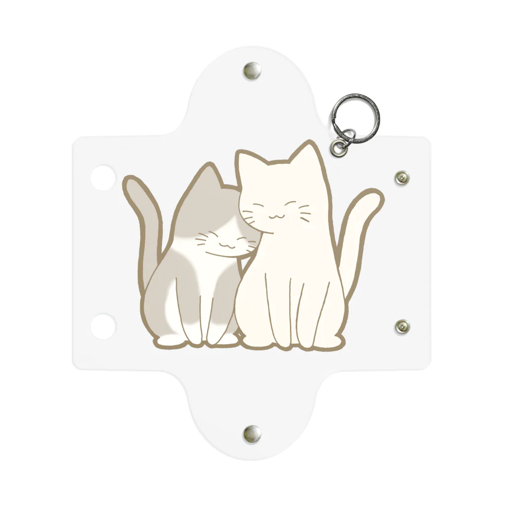 かわいいもののおみせ　いそぎんちゃくの仲良し猫　灰白ハチワレ&白 Mini Clear Multipurpose Case