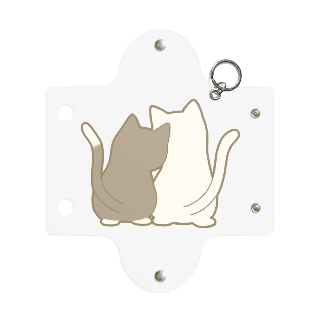 かわいいもののおみせ　いそぎんちゃくの仲良し猫の背中　白黒&白 Mini Clear Multipurpose Case