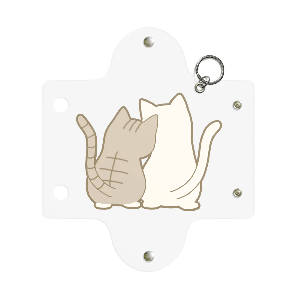 かわいいもののおみせ　いそぎんちゃくの仲良し猫の背中　キジ白&白 Mini Clear Multipurpose Case