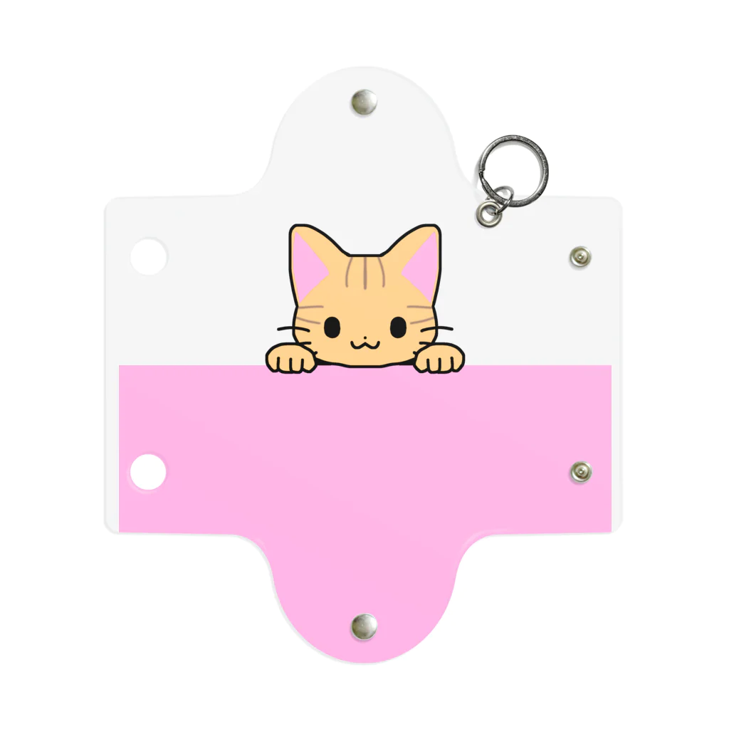 かわいいもののおみせ　いそぎんちゃくのひょっこり茶トラ猫　ピンク Mini Clear Multipurpose Case