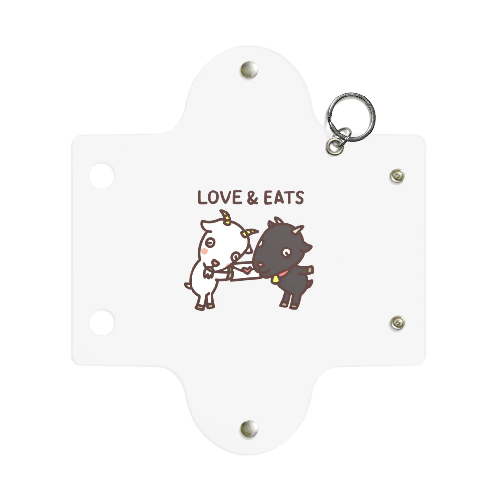 ミックスじゅーちゅの白黒ヤギさん LOVE & EATS ミニクリアマルチケース