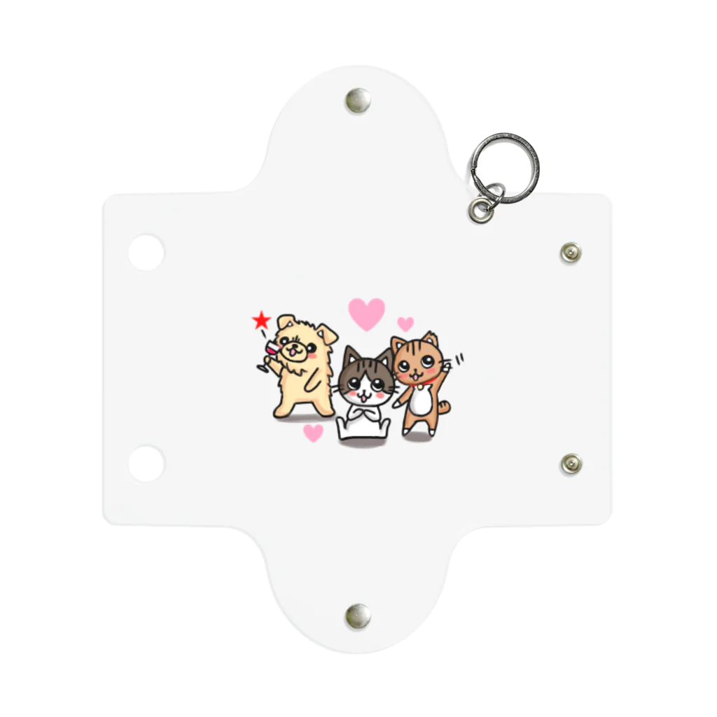 似顔絵工房HASAMIの親父ギャグ好きな犬と猫 Mini Clear Multipurpose Case