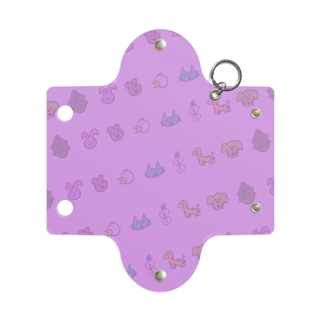 いのうえ手作りシャップの紫動物かわいい Mini Clear Multipurpose Case