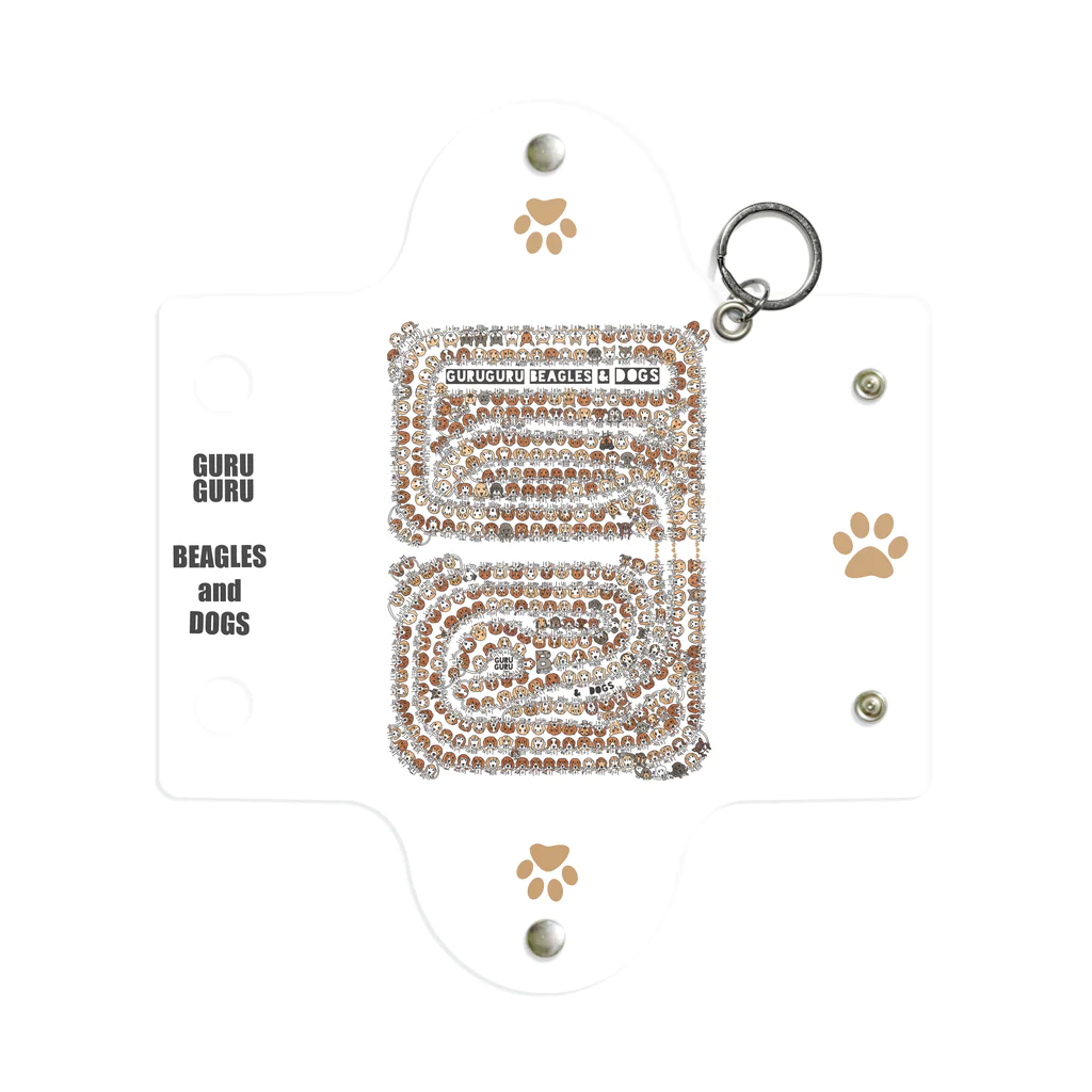 SATYのtate GURUGURU BEAGLES&DOGS Mini Clear Multipurpose Case