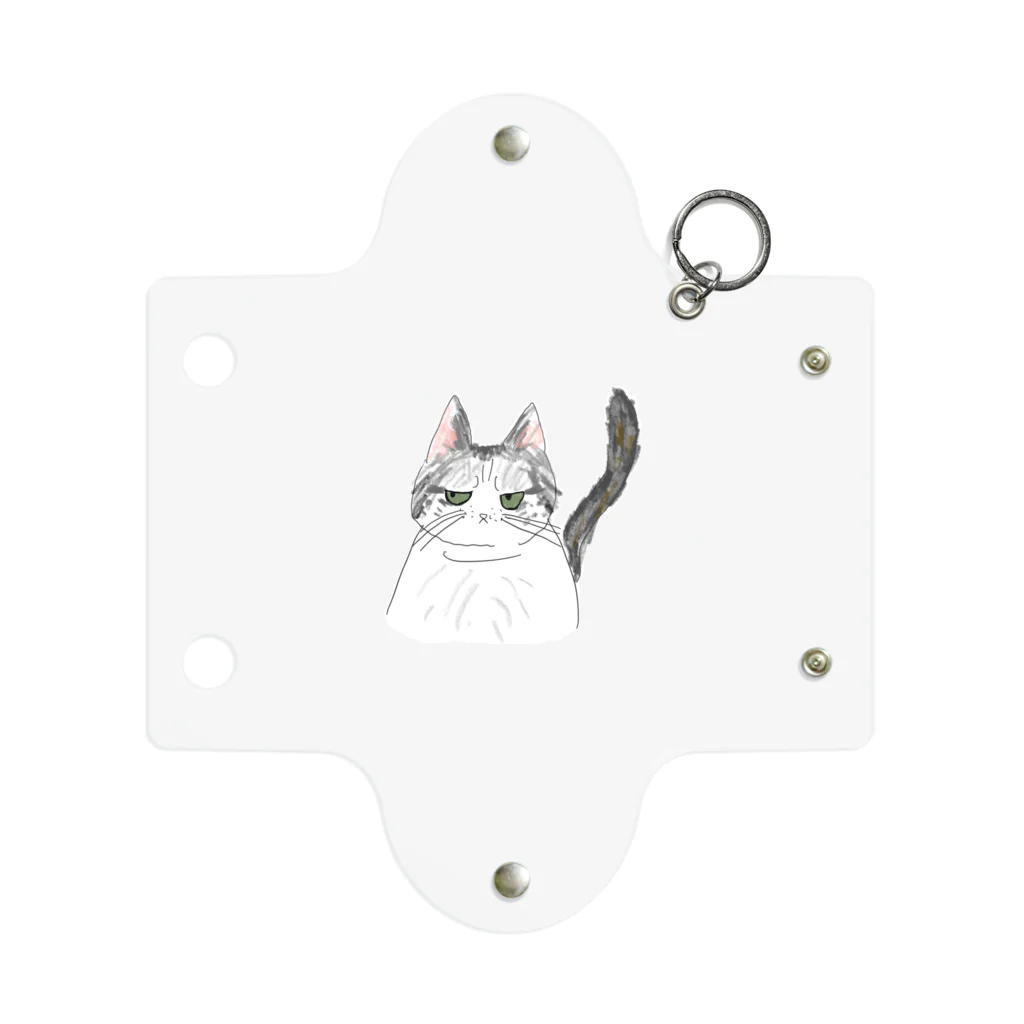 丸太猫のふてぶてしい顔の猫 Mini Clear Multipurpose Case