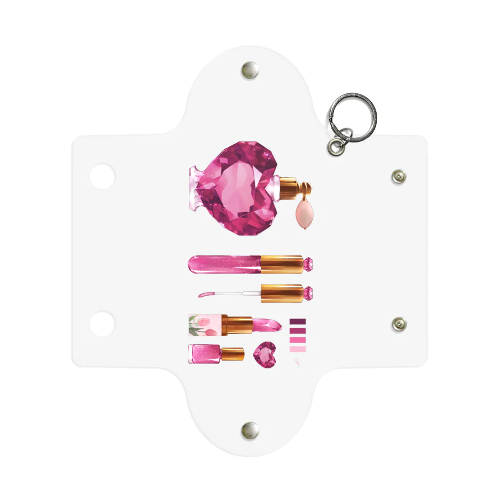 Ukeiのショップのjewelry cosme pink Mini Clear Multipurpose Case