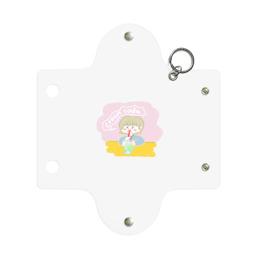 ぼんじりの雑貨やさんのクリームソーダ飲み子ちゃん🍨 Mini Clear Multipurpose Case