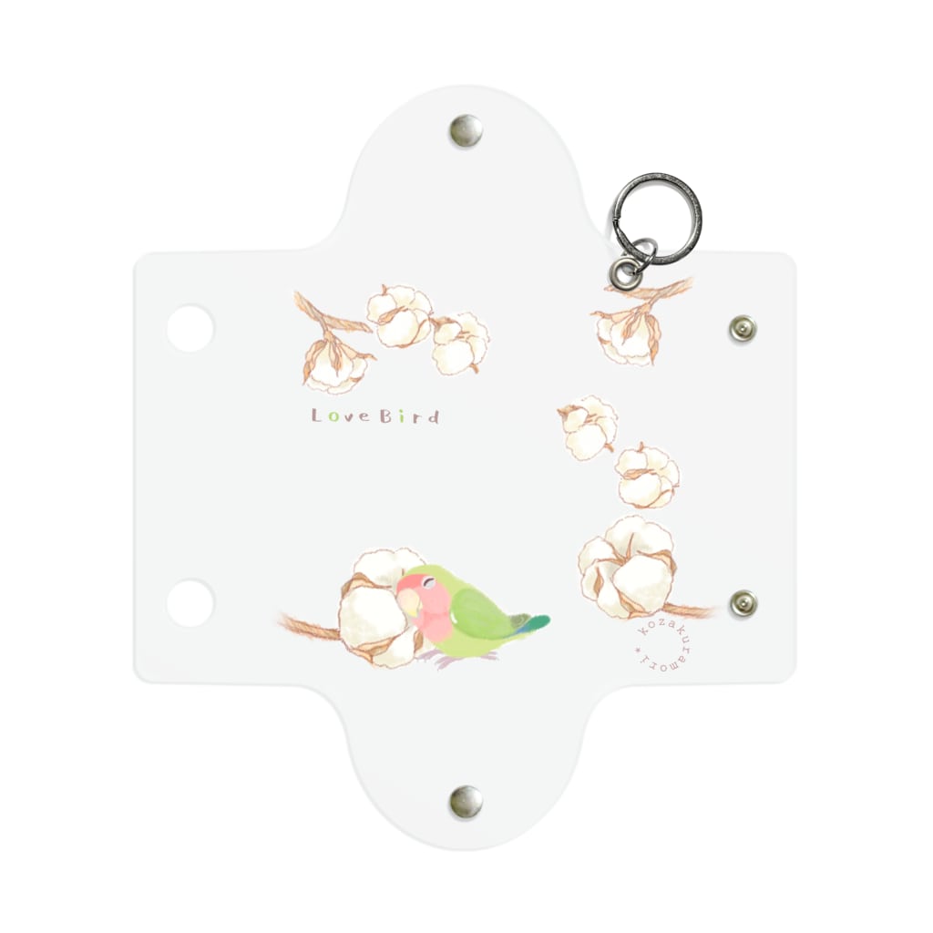 小桜森の綿（ワタ）の実とコザクラインコ Mini Clear Multipurpose Case