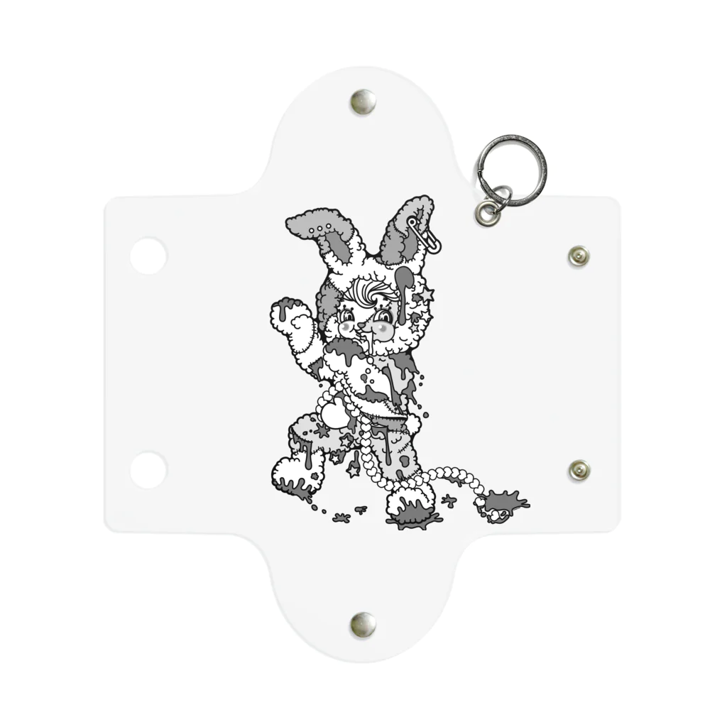 Cɐkeccooのうさぎのラビ★スリラーハロウィン-ゾンビ-モノクロ Mini Clear Multipurpose Case