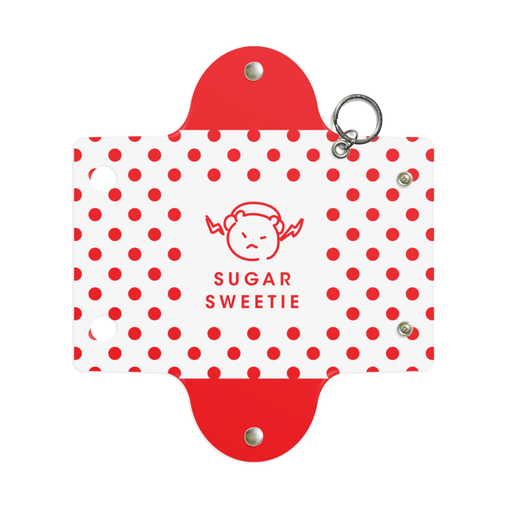 Sugar Sweetie Storeのkumaneko multi clear case dot RED ミニクリアマルチケース