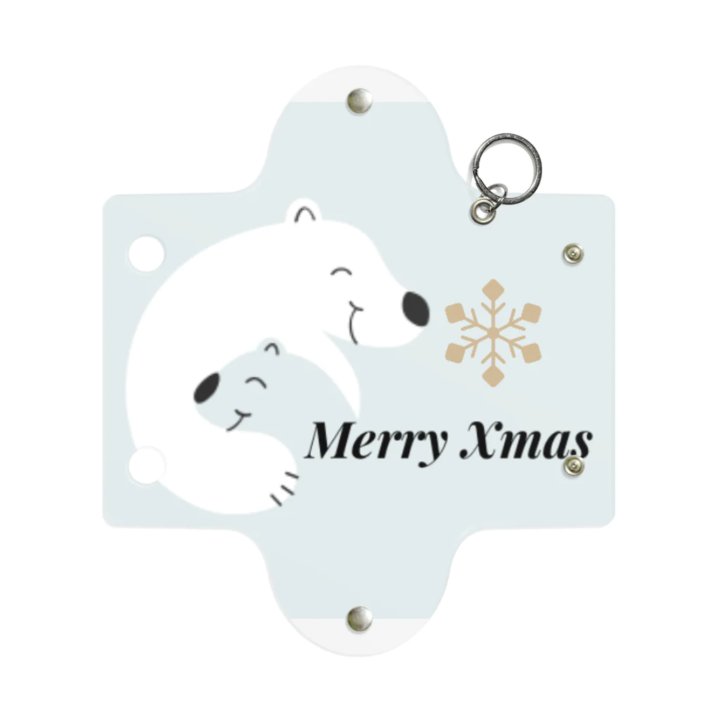 qunqunの白北極クマちゃん【Xmas】 Mini Clear Multipurpose Case