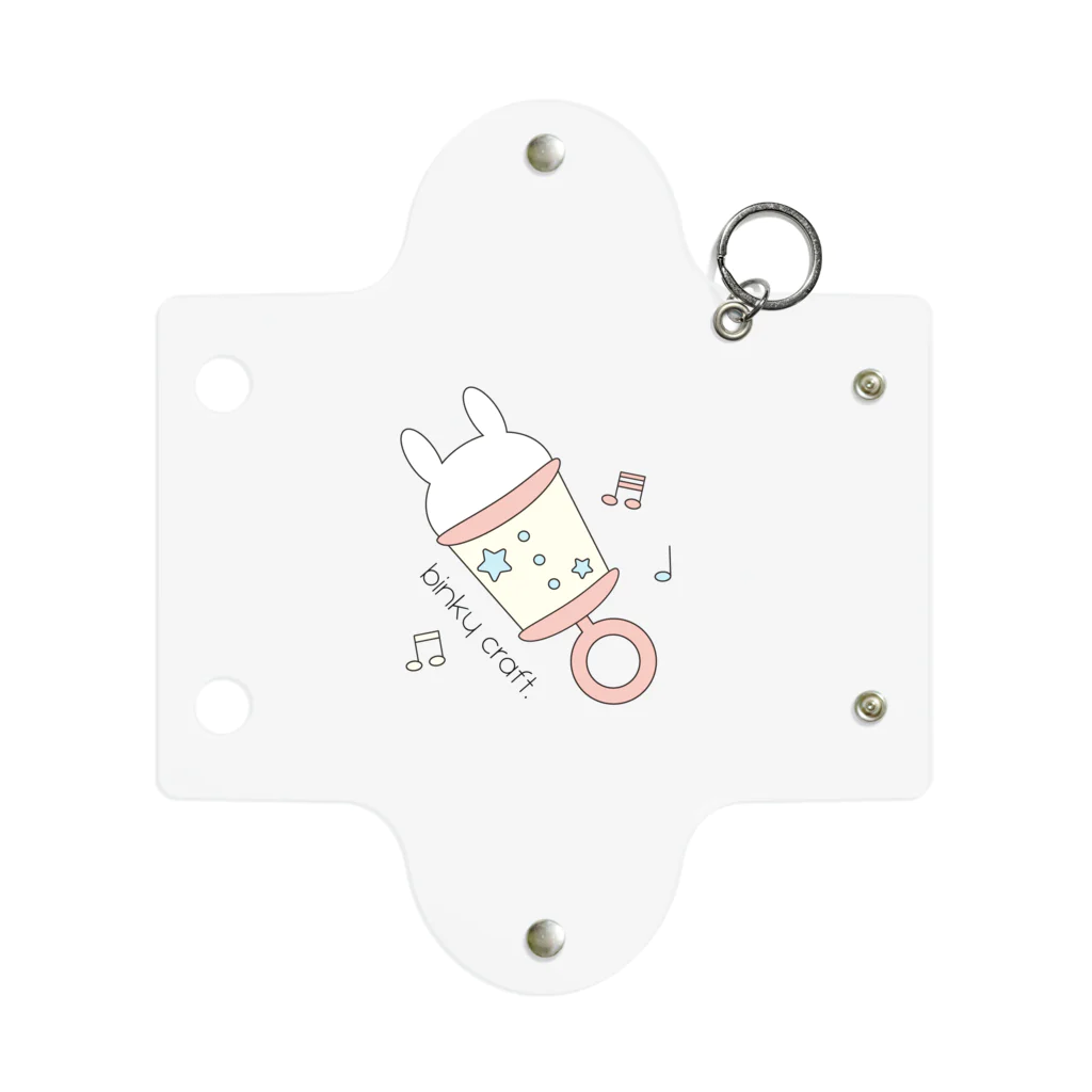 binkycraft.のうさぎガラガラ（ピンク） Mini Clear Multipurpose Case