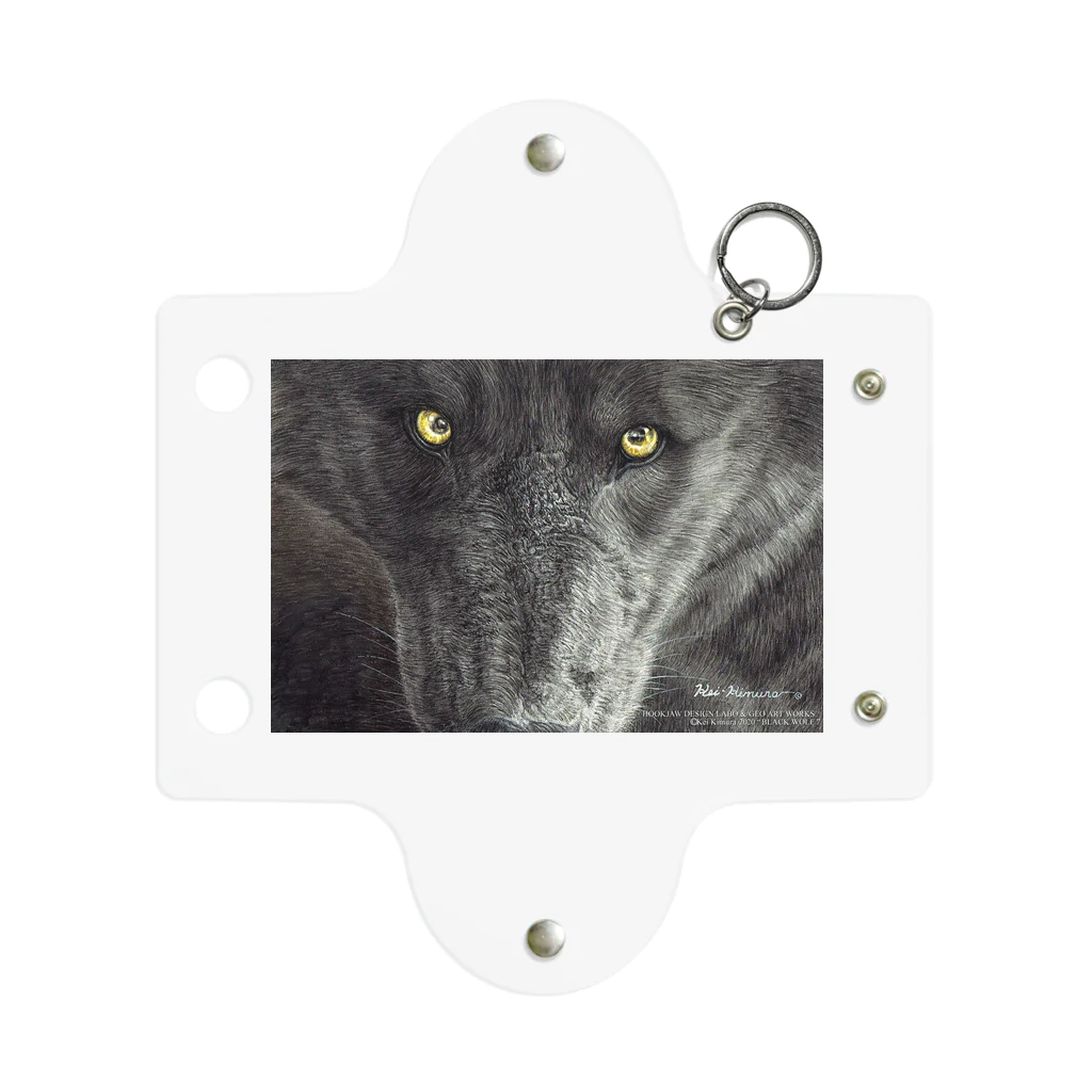 アラスカ野生動物画家きむらけいのBLACK WOLF Mini Clear Multipurpose Case