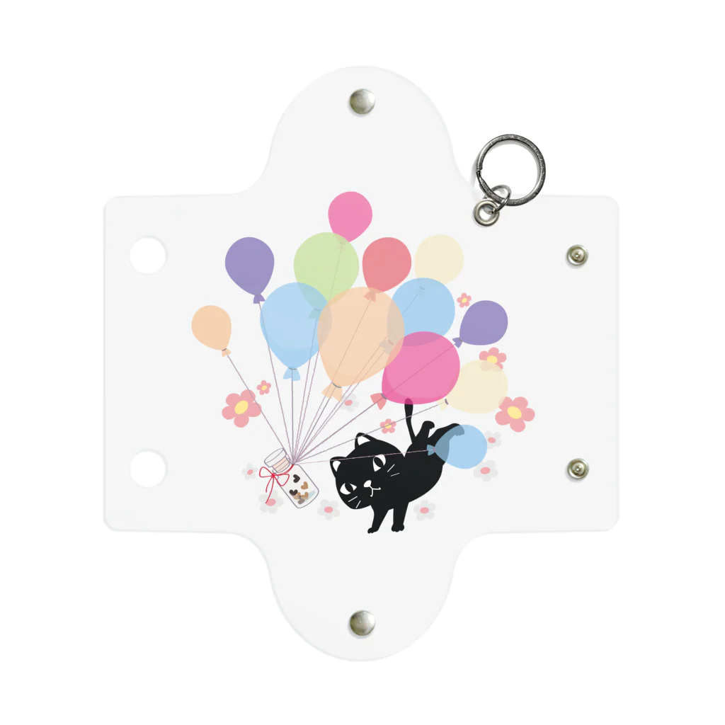 イラスト MONYAAT のくろねこの風船の種*A Mini Clear Multipurpose Case