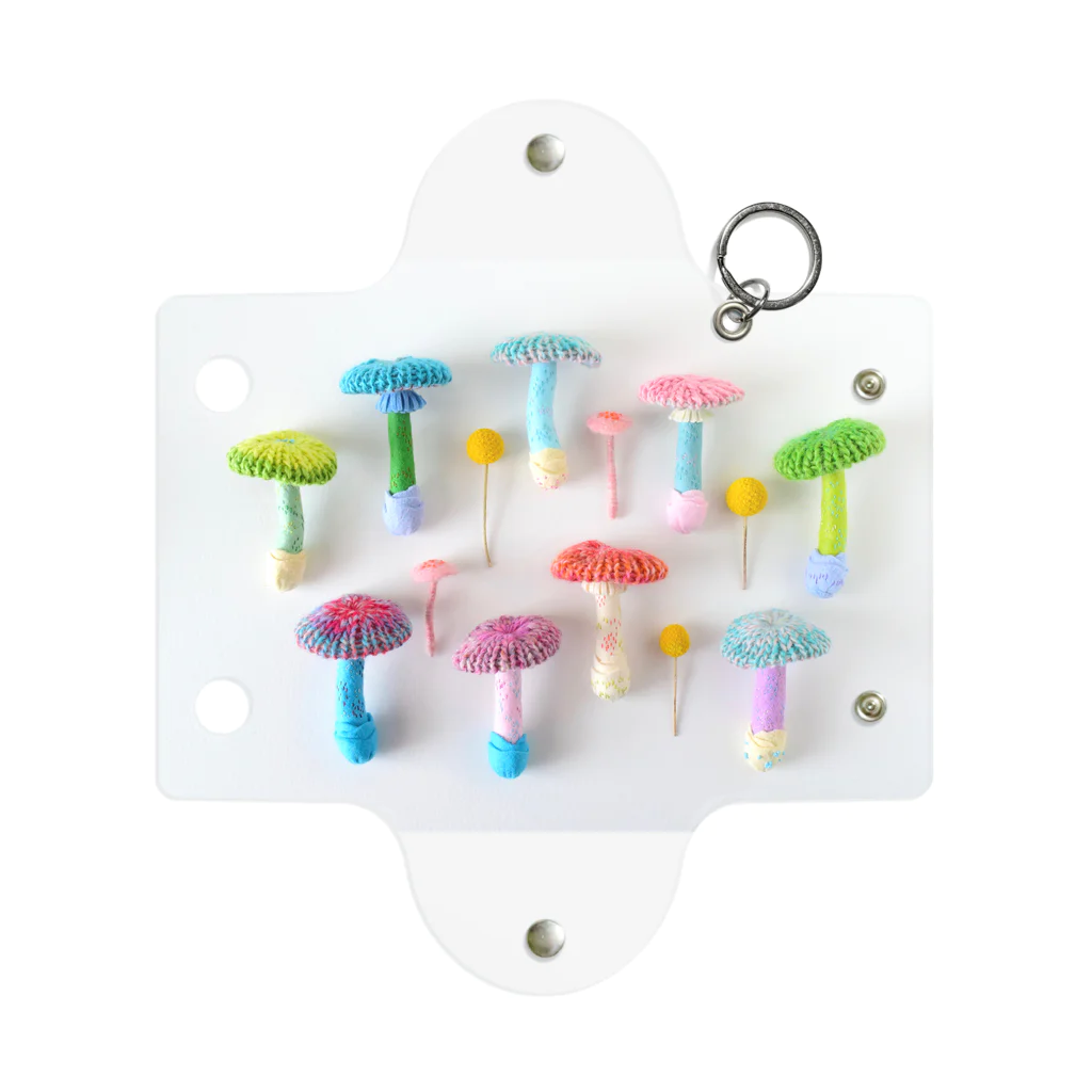 水島ひねのKnitted Mushrooms Mini Clear Multipurpose Case