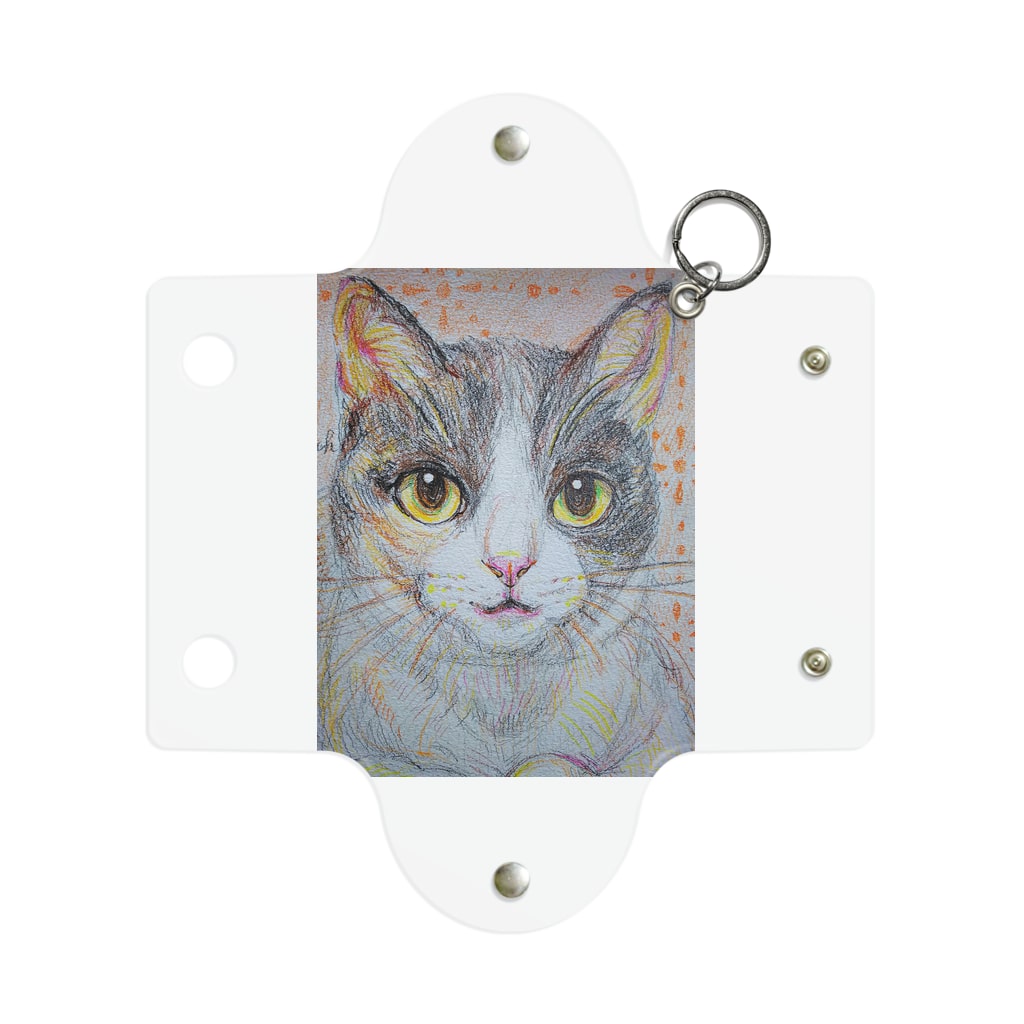 harupink🌸ペット似顔絵illustの色えんぴつにゃんこ Mini Clear Multipurpose Case