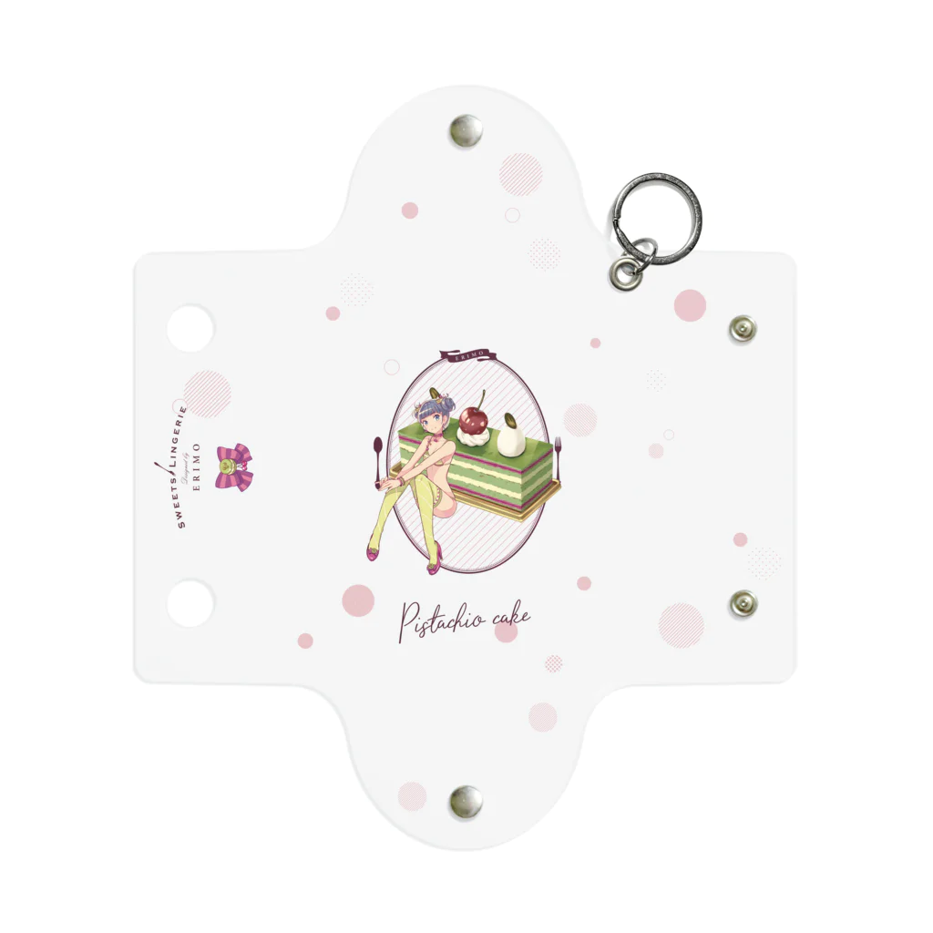 ERIMO–WORKSのSweets Lingerie mini clear multi case "Pistachio cake"  ミニクリアマルチケース