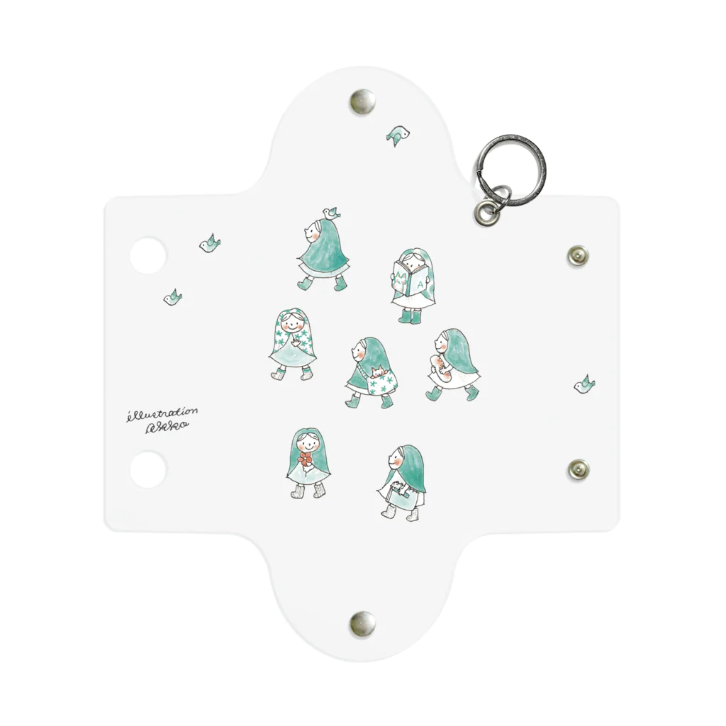 illustration akko shopのお散歩ずきんGreen Mini Clear Multipurpose Case