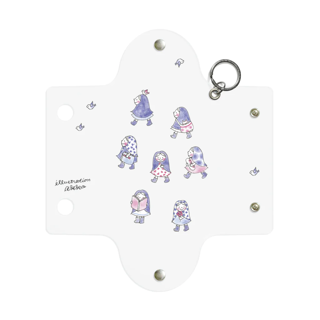 illustration akko shopのお散歩ずきんPurple Mini Clear Multipurpose Case