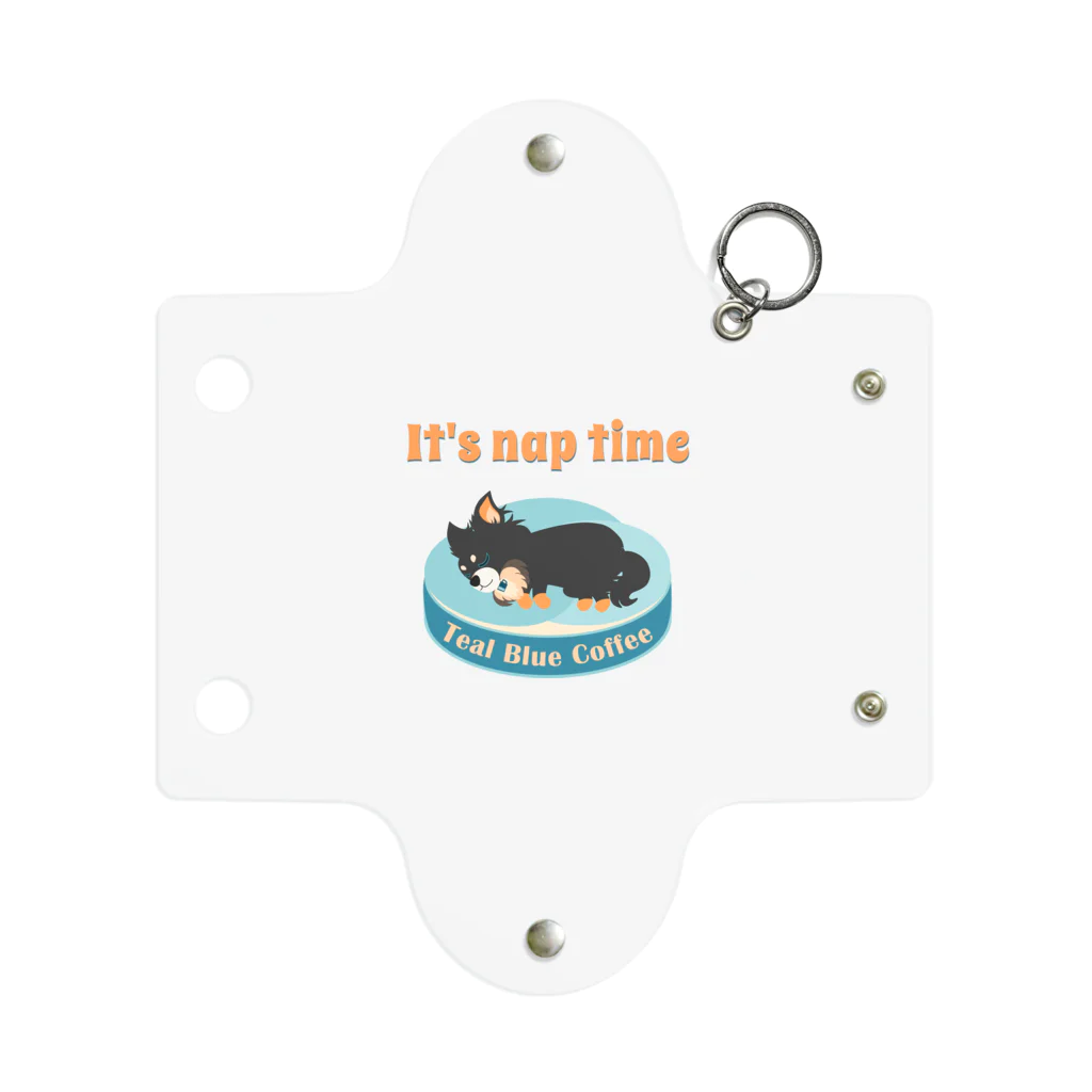 Teal Blue Coffeeのお昼寝の時間　-puppy teal- Mini Clear Multipurpose Case