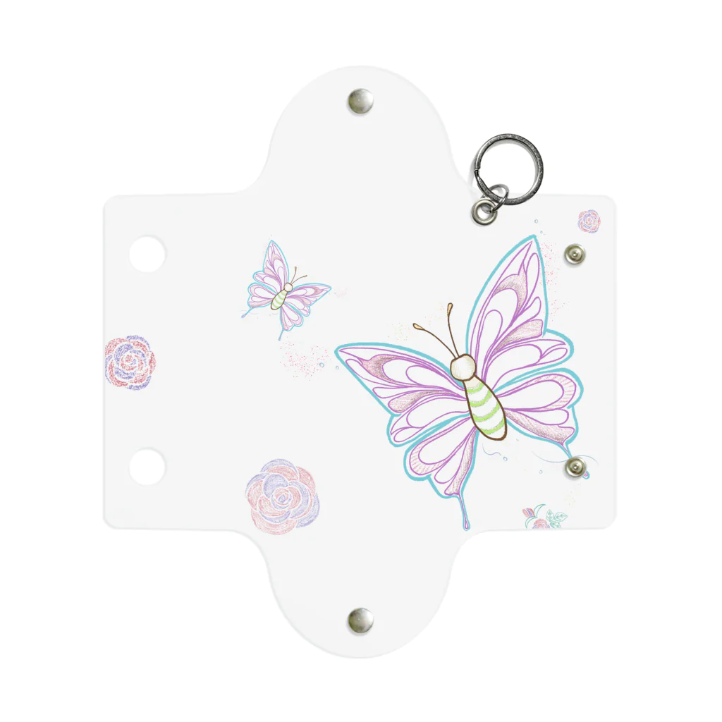 ひなたぼっこの蝶とバラ Mini Clear Multipurpose Case